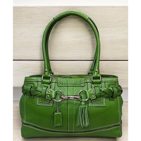 Y2K Coach F13084 Hamptons Braided Pebble Leather Satchel & Wristlet - Picture 2 of 16